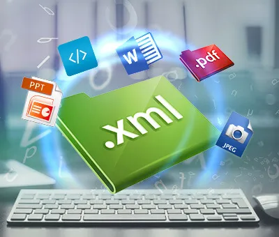 Illustration of XML conversion process.